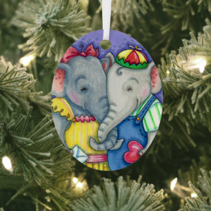 ORNEMENT EN MÉTAL BÉBÉ ÉLÉPHANTS PREMIER AMOUR, PACHYDERME MILIEUX