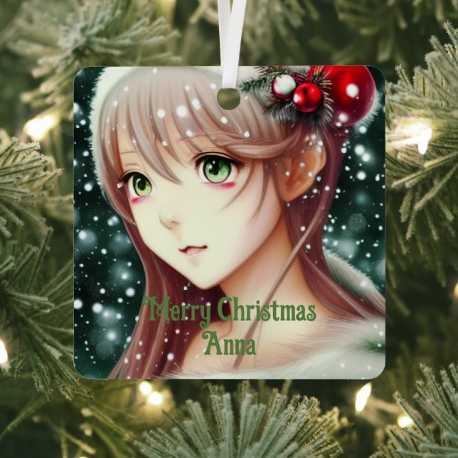 Ornement En Métal Belle Anime Fille de Noël (Insitu)