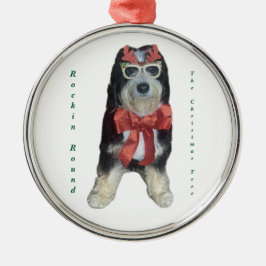 Ornement En Métal Bernedoodle Rockin Round the Christmas Tree