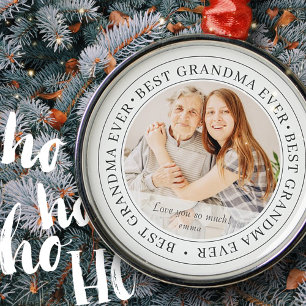 Ornement En Métal Best Grandma Ever Modern Classic Photo