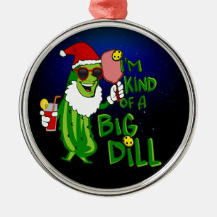 Ornement En Métal Big Dill PIckleball Père Noël Noël