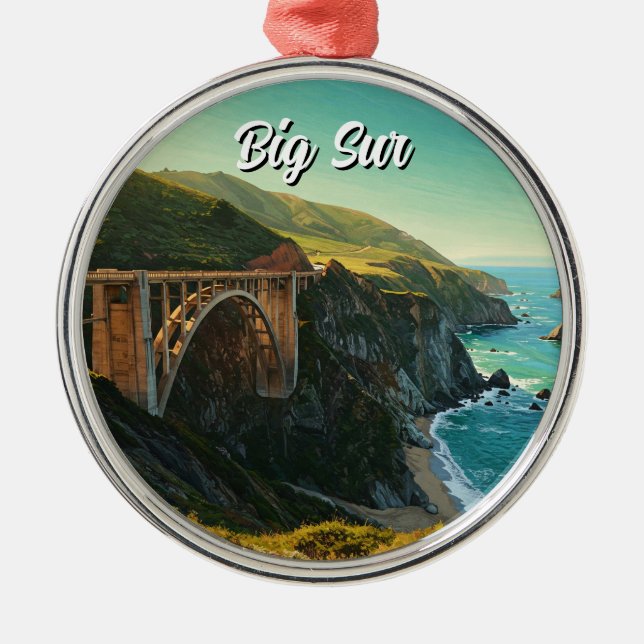 Ornement En Métal Big Sur California Bixby Bridge Travel (Devant)