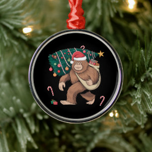 Ornement En Métal Bigfoot Noël Arbre Lumières Noël Sasquatatch Amour