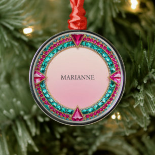 Ornement En Métal Bijoux rose et turquoise