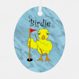 Ornement En Métal Birdie Golfer Chick