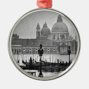 Ornement En Métal Black Blanc Grand Canal Venise Italie Voyage