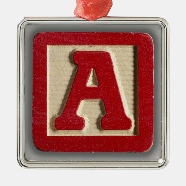 Ornement En Métal Bloc A de jouet d'alphabet (Devant)