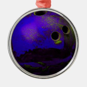 Ornement En Métal Blue Bowling Ball Personnaliser It