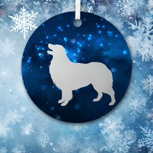 Ornement En Métal Blue Star Lights Australian Shepherd Noël