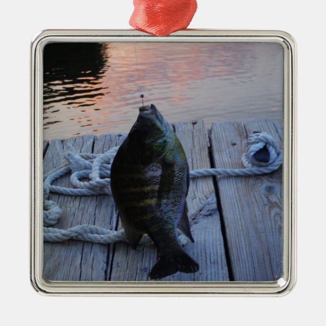Ornement En Métal Bluegill au coucher du soleil Lac Arrowhead (Devant)