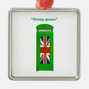 Ornement En Métal Boîte téléphonique londonienne "Go green"