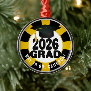 Ornement En Métal Bold Class of 2026 Graduation