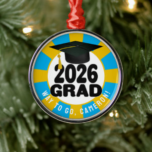 Ornement En Métal Bold Class of 2026 Graduation