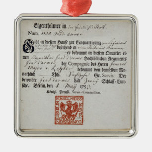 Ornement En Métal Bon d'hébergement, 1759