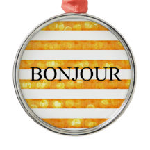 Bonjour Orange Stripe Bokeh