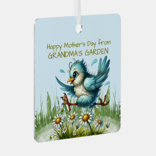 Ornement En Métal Bonne fête des mères de GRANDMA'S GARDEN Funny Bir