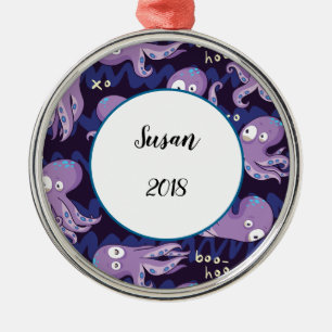 Ornement En Métal Boo Octopus mignon Violet Enfants Vêtements & Déco