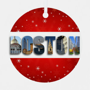 Ornement En Métal Boston Massachusetts City Travel Photos Noël