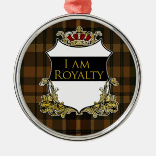 Ornement En Métal Bouclier de la Couronne Royale Luxe Plaid d'Automn