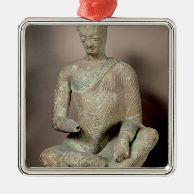 Ornement En Métal Bouddha a assis dans la méditation, de Fondukistan (Devant)
