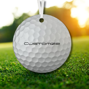 Ornement En Métal Boule de golf avec texte personnalisé