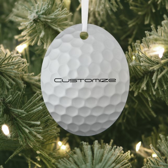 Ornement En Métal Boule de golf avec texte personnalisé (Insitu)