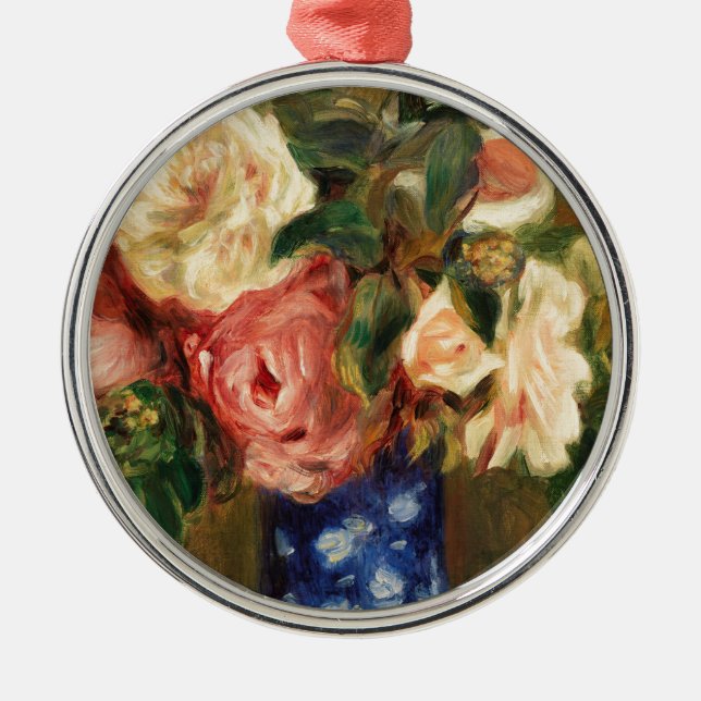Ornement En Métal Bouquet de Roses de Renoir Impressionniste Peintur (Devant)