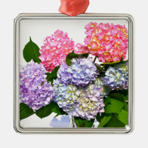 Ornement En Métal Bouquet d'hortensia bleu rose violet élégant