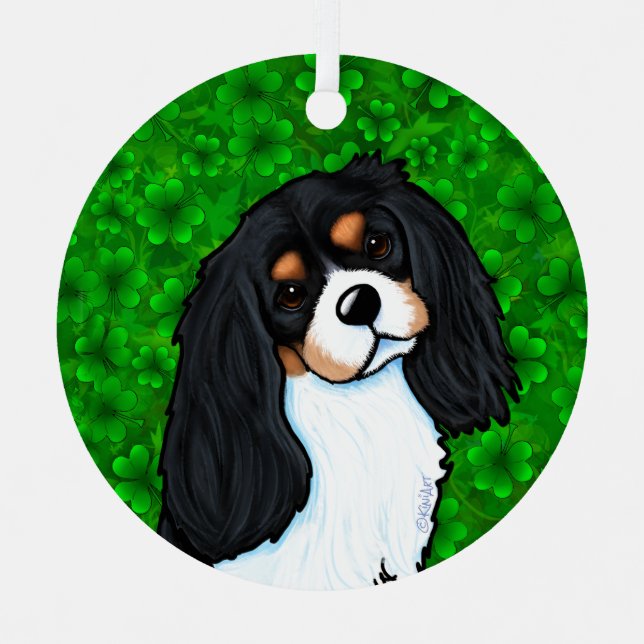 Ornement En Métal Bouton Cavalier King Charles Spaniel (Recto)