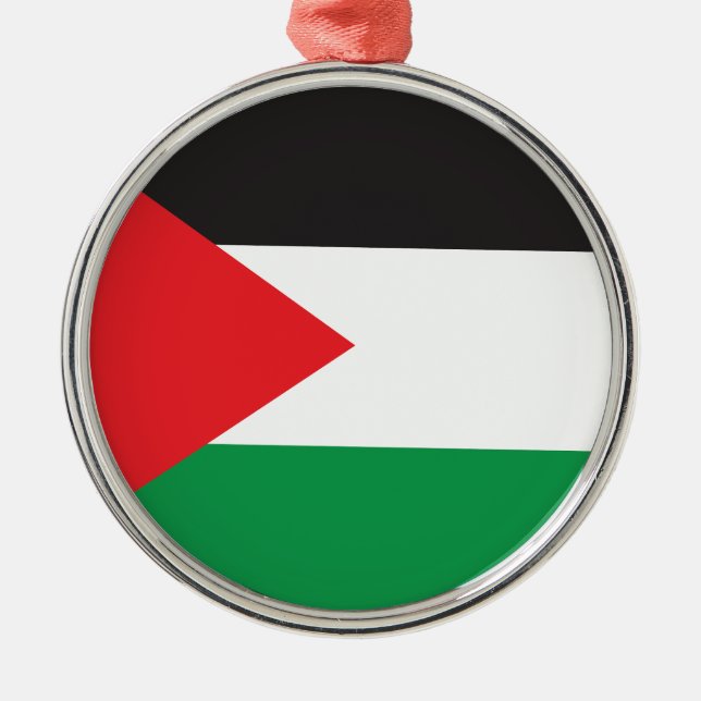 Ornement En Métal Bouton Palestine, Drapeau Patriotique Palestinien (Devant)
