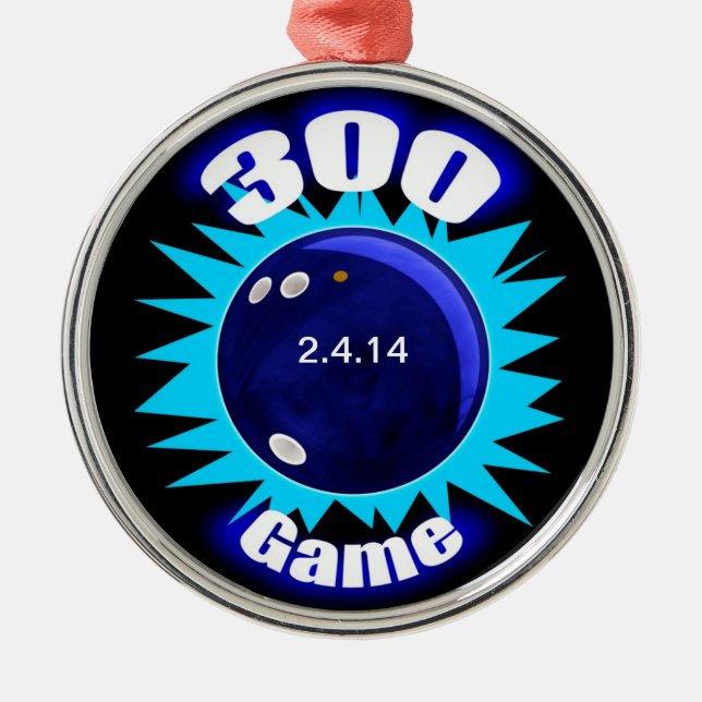 Ornement En Métal Bowling 300 Game, Blue graphismes, (Devant)