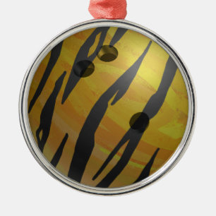 Ornement En Métal Bowling Ball Tiger Jaune