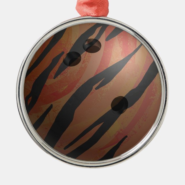 Ornement En Métal Bowling Ball Tiger Orange (Devant)