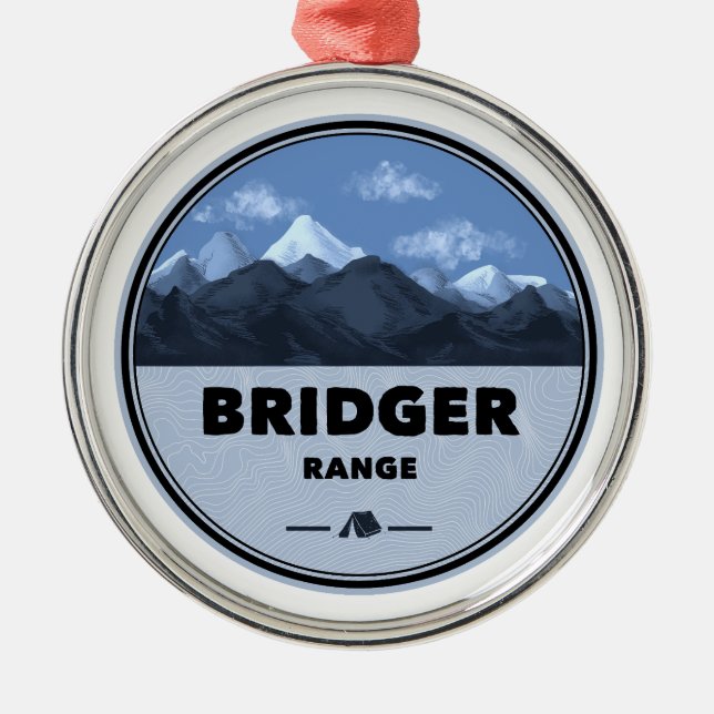 Ornement En Métal Bridger Range Montana Camping (Devant)