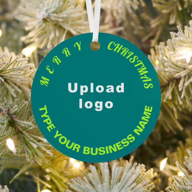 Ornement En Métal Business Noël Turquoise Cercle vert (Insitu)