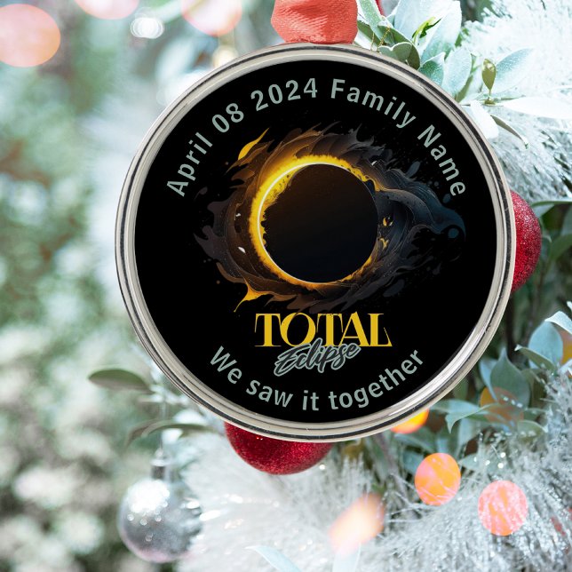 Ornement En Métal Cadeau commémoratif de l'éclipse solaire totale de (Créateur téléchargé)