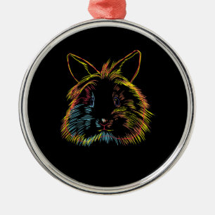Ornement En Métal Cadeau de lapin Lapin à tête de lapin en couleu