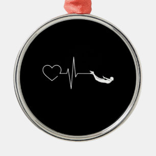 Ornement En Métal Cadeau de natation Heartbeat pour les nageurs