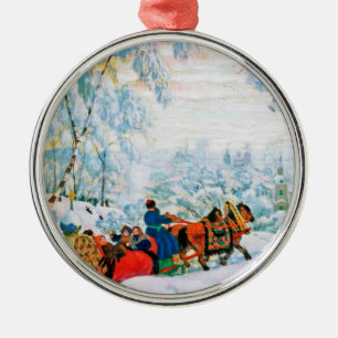 Ornement En Métal Cadeau de Noël d'art russe