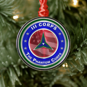 Ornement En Métal Cadeau de Noël du III Corps