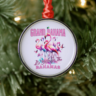 Ornement En Métal Cadeau souvenir Bahamas : Grand Bahama Flamant ros