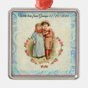 Ornement En Métal Cadeau vintage pour enfants victoriens d'amour Val