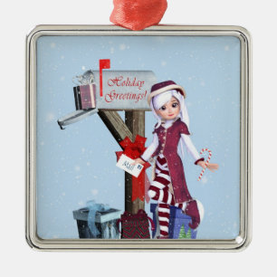 Ornement En Métal Cadeaux de boîte aux lettres Elf