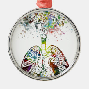 Ornement En Métal Cadeaux Médicale coeur et motif de poumons