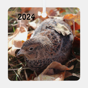 Ornement En Métal Caille Coturnix en feuille