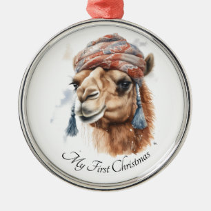 Ornement En Métal Camel de Noël, personnalisable