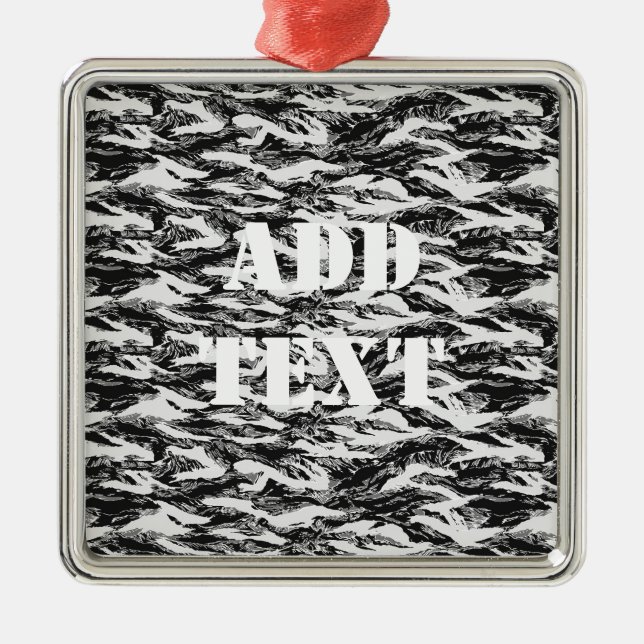 Ornement En Métal Camouflage urbain Tigerstripe - noir & gris (Devant)
