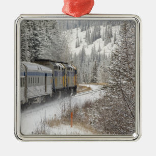 Ornement En Métal Canada, Alberta. Train de neige de VIA Rail entre
