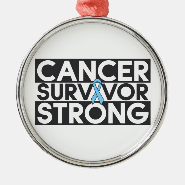 Ornement En Métal Cancer de la prostate Survivant Fort (Devant)