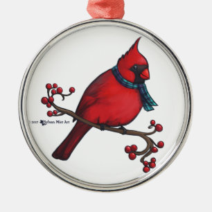 Ornement En Métal Cardinal de Noël